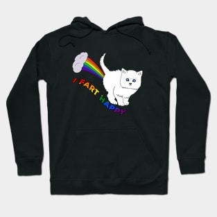 I Fart Happy - Funny Cat Fart Rainbow Hoodie